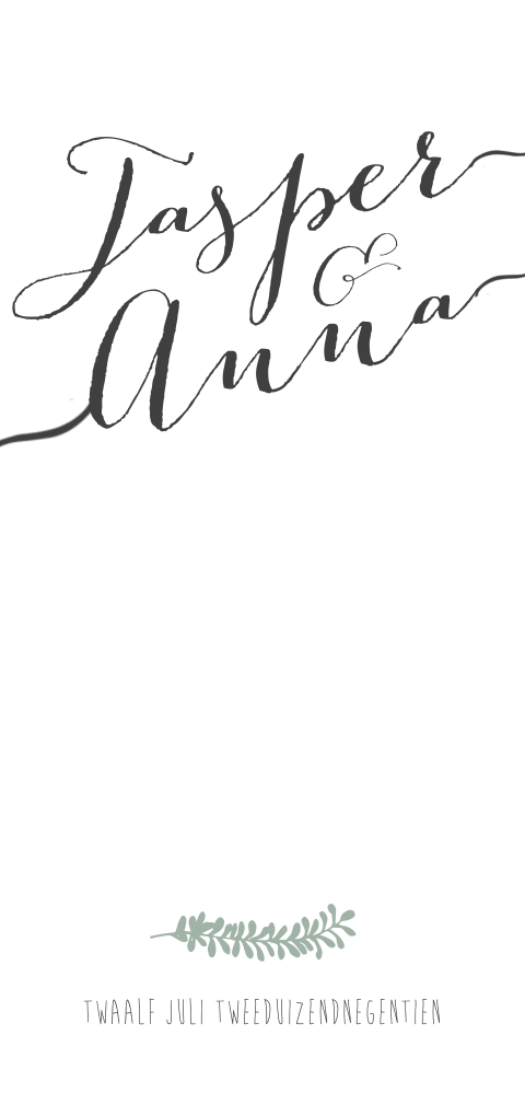 Rustige trouwkaart met takjes