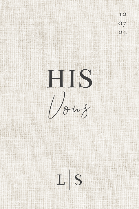 Geloften boekje linnen look minimalistisch voor jullie bruiloft