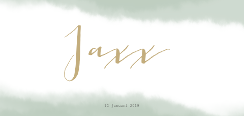 Lief maar ook stoer geboortekaartje met watercolor rand