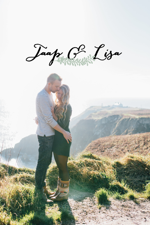 Trouwkaart met foto en takje