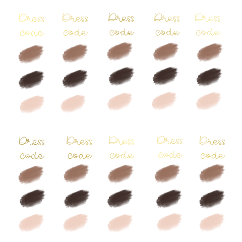 Dress code kaartje past bij trouwkaart met goudfolie