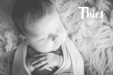 Lief geboortekaartje met newborn foto