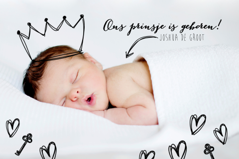 Stoer fotokaartje met doodles