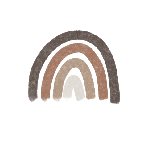 Sluitstickers geboortekaartje met unisex bruin beige regenboog