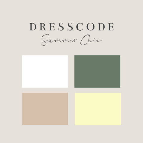 Dresscode kaartje voor jullie bruiloft in zomerse stijl