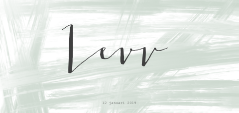 Stoer geboortekaartje met groene verfstrepen voor een jongen