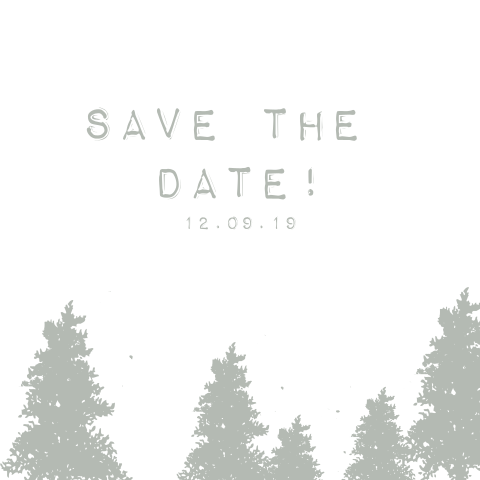 Save the date kaart, forest