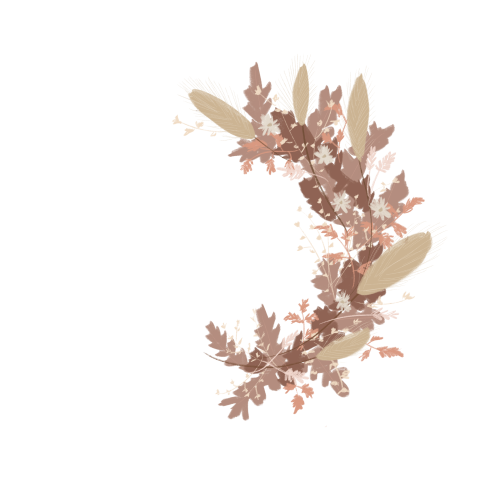 Sluitstickers geboortekaartje meisje droogbloemen krans naturel tinten