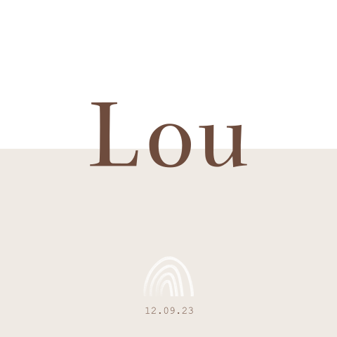 Geboortekaartje unisex in natuur tinten met regenboog