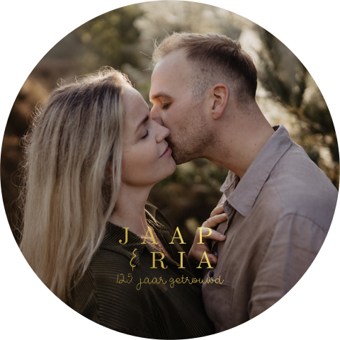 Ronde jubileum kaart 12 5 jarig huwelijk goudfolie foto