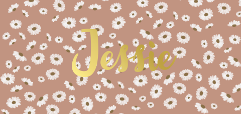 Geboortekaartje meisje met madeliefjes bloemenprint en goudfolie