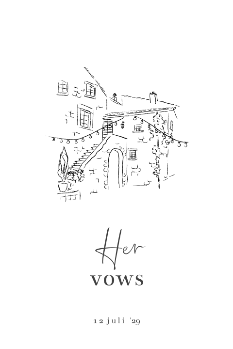 Geloften boekje voor vows op de bruiloft met Italiaanse trouwlocatie