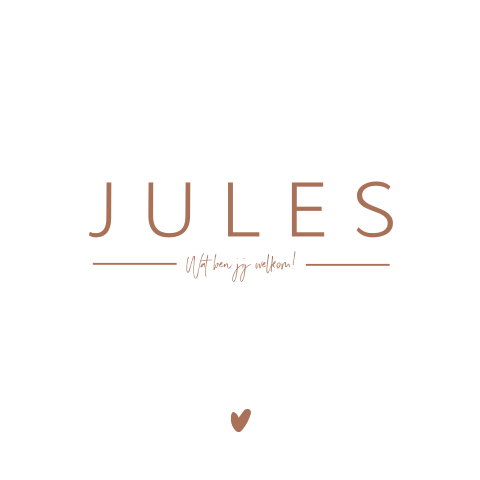 Geboortekaartje minimalistisch voor een jongen of meisje roestbruin