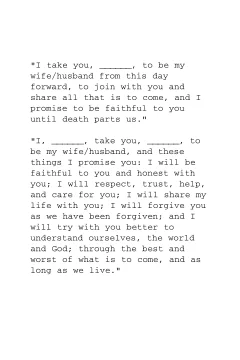 Vow kaartje voor bij jullie trouwkaart op jullie trouwdag