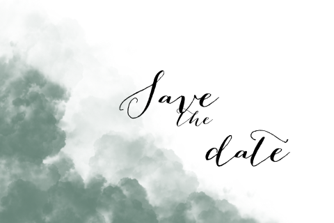 Stoere save the date kaart met wolken