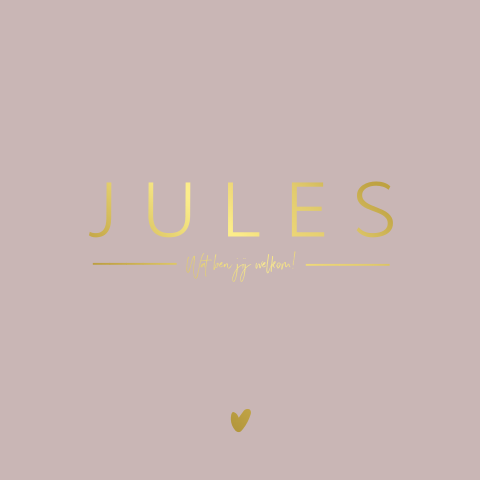 Geboortekaartje meisje minimalistisch roze met folie