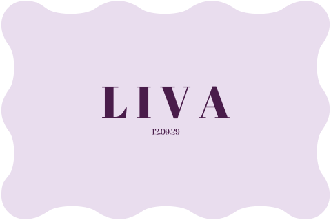 Geboortekaartje meisje lila organische vormen aubergine