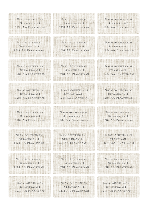 Adressticker linnen look achtergrond trouw of geboortekaartjes