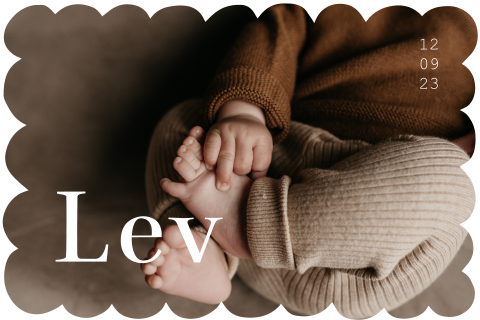 geboortekaartje jongen meisje in koekjes vorm met newborn foto