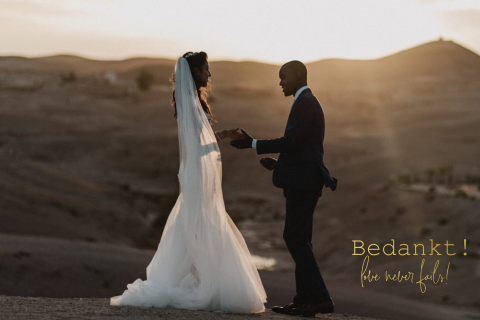 bedankkaartje om de gasten van jullie bruiloft te bedanken