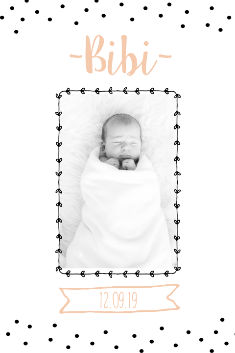 Lief en hip geboortekaartje met foto