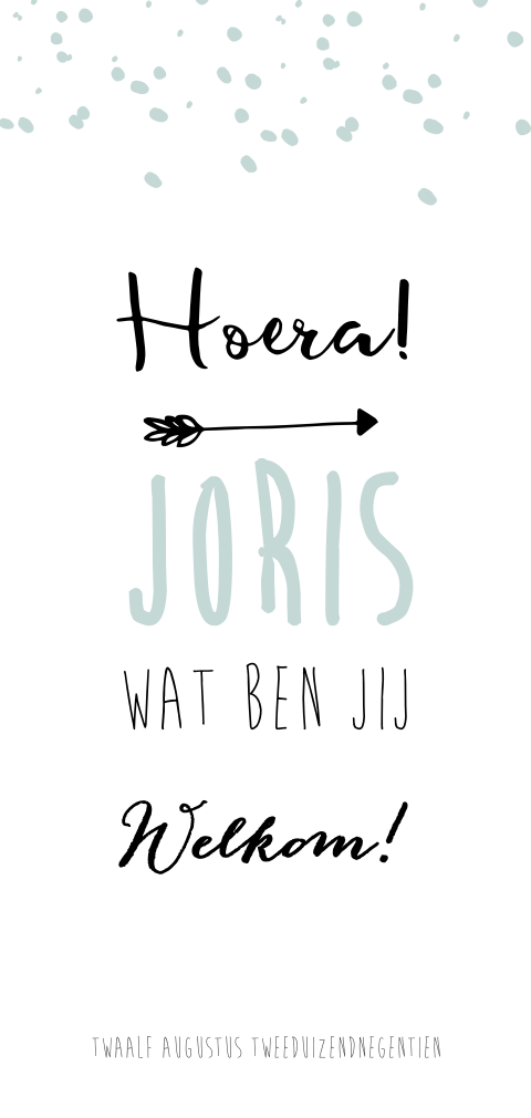 Lief maar ook stoer geboortekaartje voor een jongen