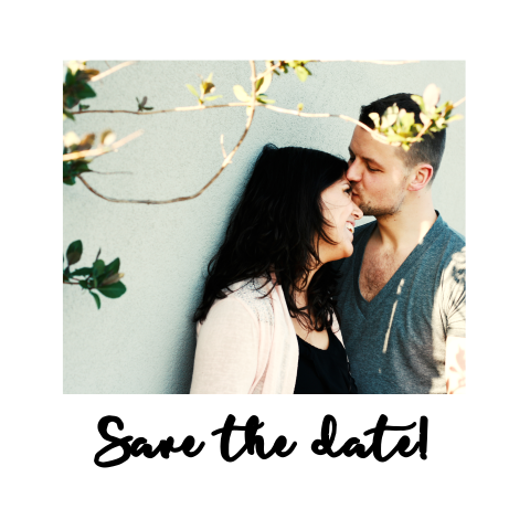 Save the date kaart met polaroid foto