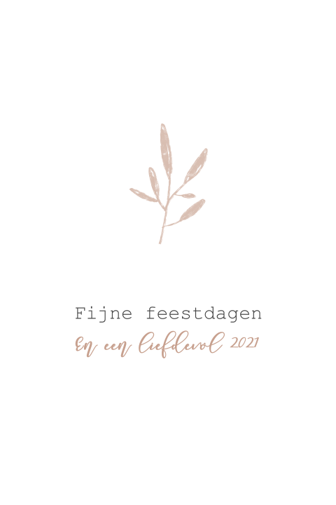 Kerstkaart met takje met nieuwjaars wens