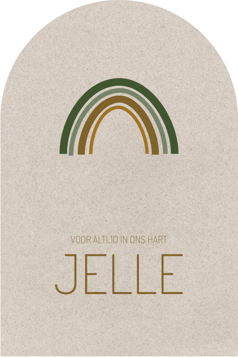 Boog geboorte-rouwkaartje regenboog groen jongen