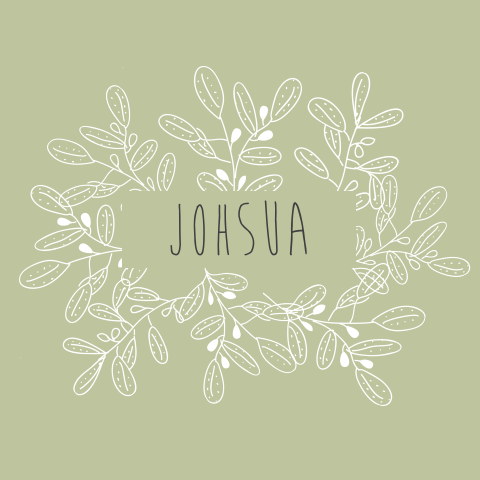 Geboortekaartje met takjes en olijfkleur