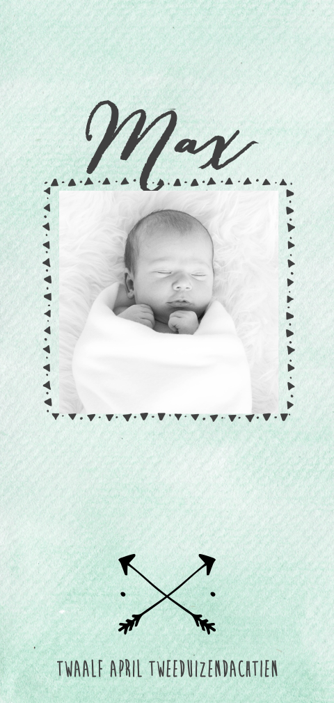 Stoer fotokaartje met watercolor achtergrond