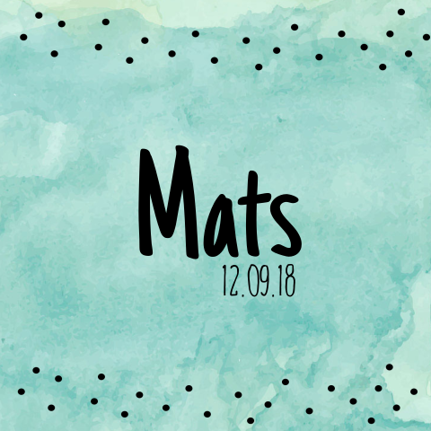 Lief en stoer watercolor geboortekaartje voor een jongen