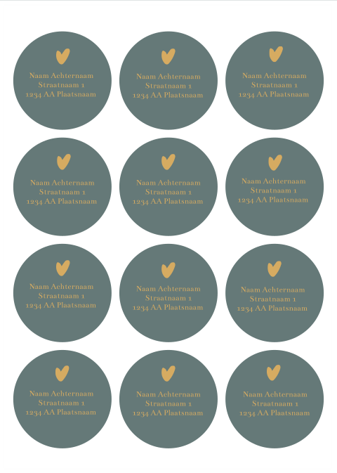 ronde adresstickers blauw groen voor op enveloppe geboortekaartje
