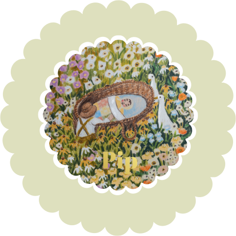 Geboortekaartje meisje of jongen met wiegje en bloemen van Willemine