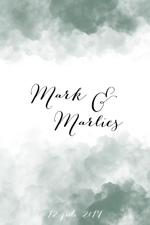 Stoere trouwkaart met wolken