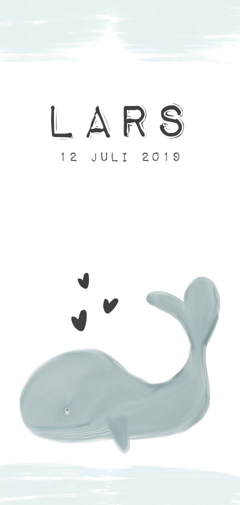 Stoer kaartje met walvis