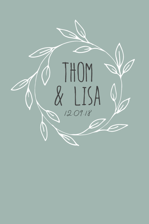 Romantische trouwkaart met krans