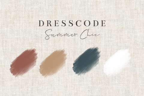 Dresscode kaartje linnen look achtergrond kleuren daggasten