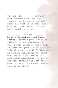 Vow boekje kaartje passend bij de trouwkaart