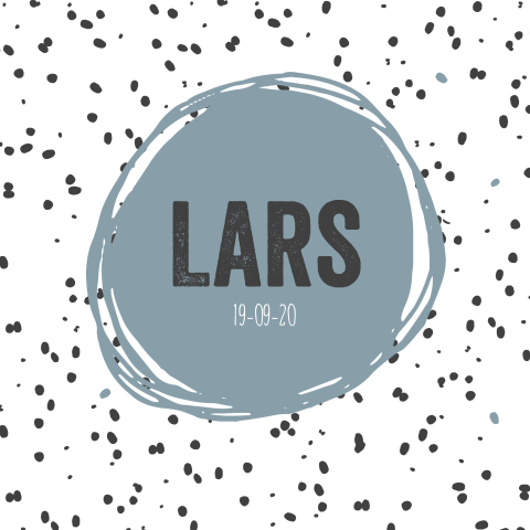 Geboortekaartje voor een jongen met stipjes