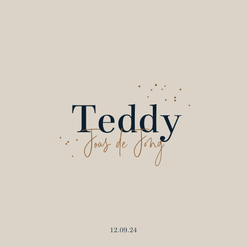 Geboortekaartje unisex minimalistisch aardetinten stipjes