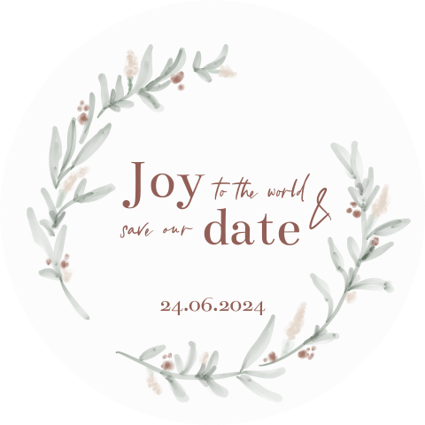 Save the date kaart kerstkaart Joy to the world kersttakje