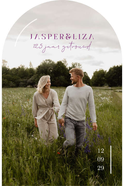 jubileum trouwkaart in boogvorm 12 5 jarig huwelijks uitnodiging