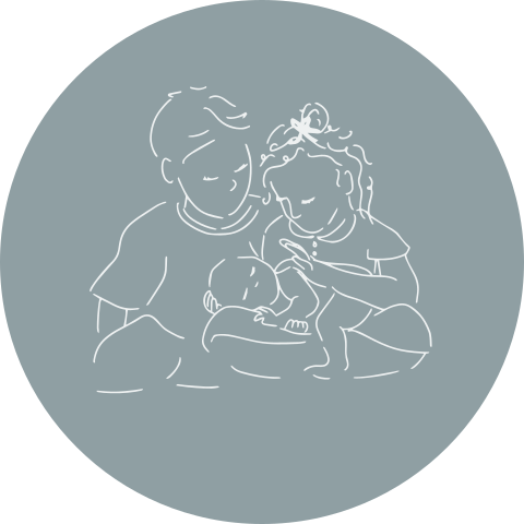 Sluitstickers geboortekaartje met lijntekening broertje