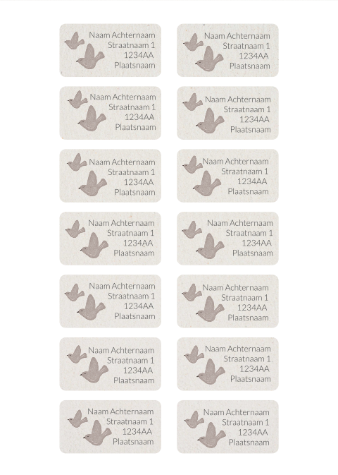 adresstickers subtiel met duifjes 