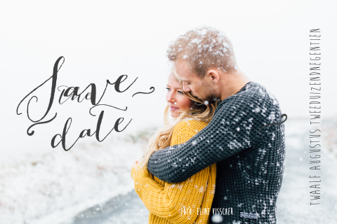 Save the date kaart passend bij trouwkaart