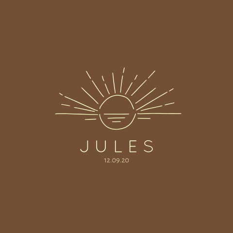 Geboortekaartje unisex bohemian minimalistisch zonsopkomst bruin