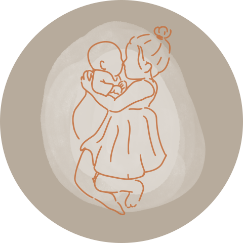 Sluitstickers geboortekaartje lijntekening broertje bruin oranje