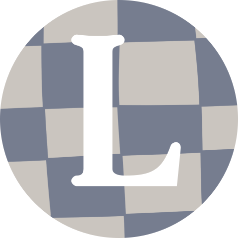 sluitsticker  met colour blocking vierkantjes blauw beige blokjes