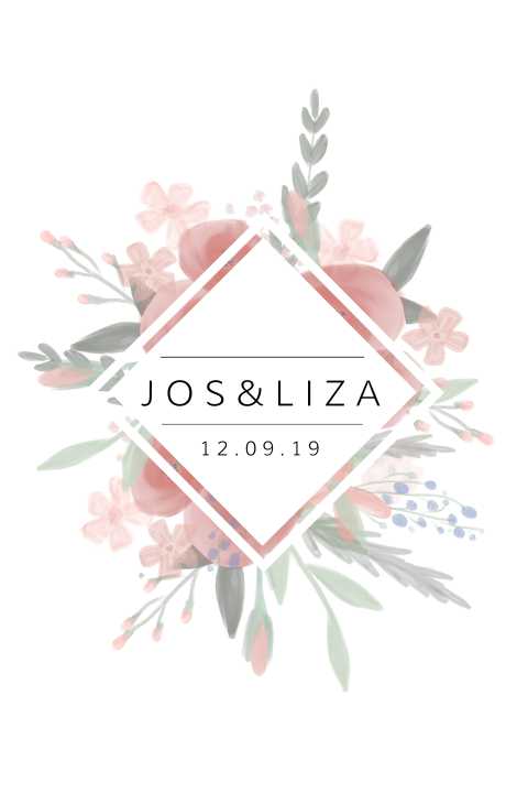 Trouwkaart met boeket